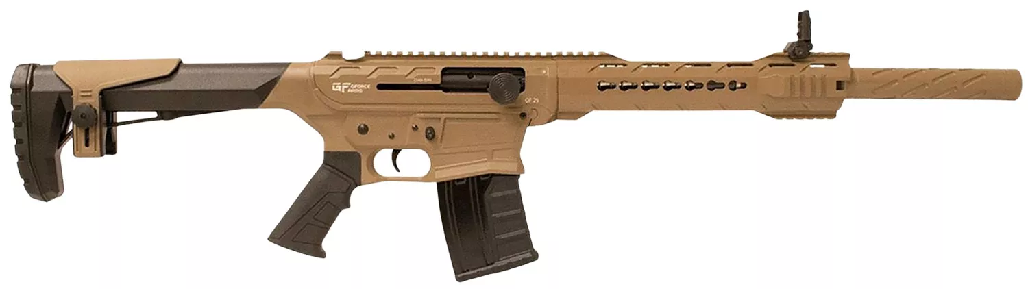 Gforce Arms GF2512FDE GF2512 Gauge Semi-Auto 3" 5+1 20" Flat Dark Earth Cerakote Threaded Barrel Flat Dark Earth Cerakote Receiver, Black Synthetic Stock