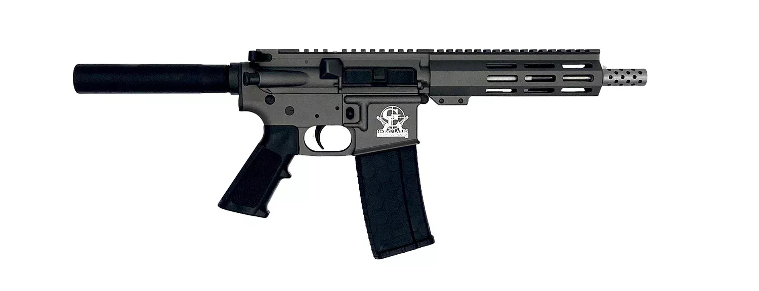 Great Lakes Firearms GL15223SSPTNG AR-15 Pistol 223 Wylde 30+1 7.50″ Stainless Barrel, Tungsten Rec, 7″ M-LOK Handguard, Buffer Tube (No Brace), Black A2 Grip