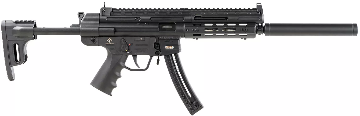 GSG GERGGSG1622ML GSG-16Full Size 22 LR 22+1 16.25" Black Polymer Receiver w/Picatinny Rail, M-LOK & Picatinny Rail Handguard, Black Collapsible Synthetic Stock w/Storage Compartment, Right Hand