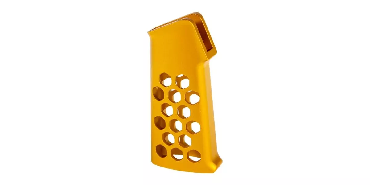 Guntec Airlite Skeletonized Aluminum Pistol Grip - Gold