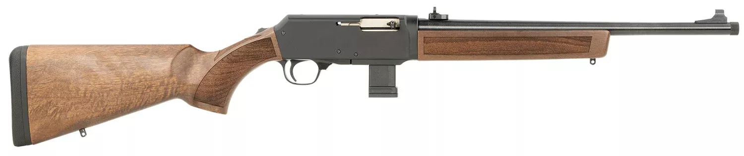 Henry H027H9 Homesteader9mm Luger 10+1 16.37" Blued Steel Threaded Barrel, Black Anodized Drilled & Tapped Aluminum Receiver, American Walnut Fixed Wood Stock, 2-Piece Grip, Ambidextrous