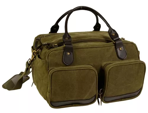 Heritage Cases 8244 North PlatteMoisture Resistant Olive Canvas with Split Leather Handles, Padded Pistol Rug & Hard Bottom Liner 14" x 10" x 9" Interior Dimensions