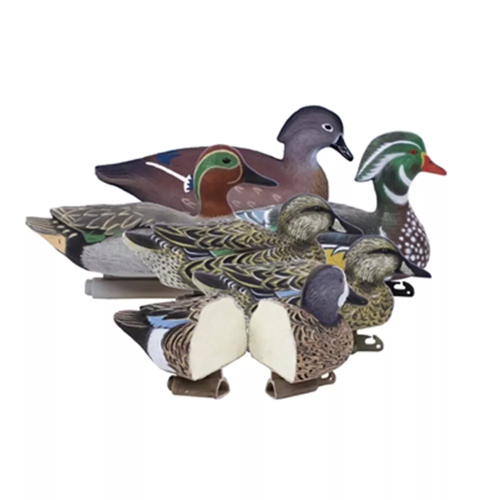 Higdon Outdoors Puddle Pack – 2/ct Green Wing Teal 2/ct Blue Wing Teal 2/ct Wood Ducks
