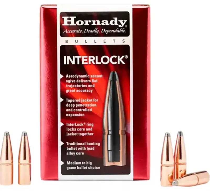 Hornady 3060 InterLock 30 Cal .308 170 gr Flat Point 100 Per Box/ 15 Case