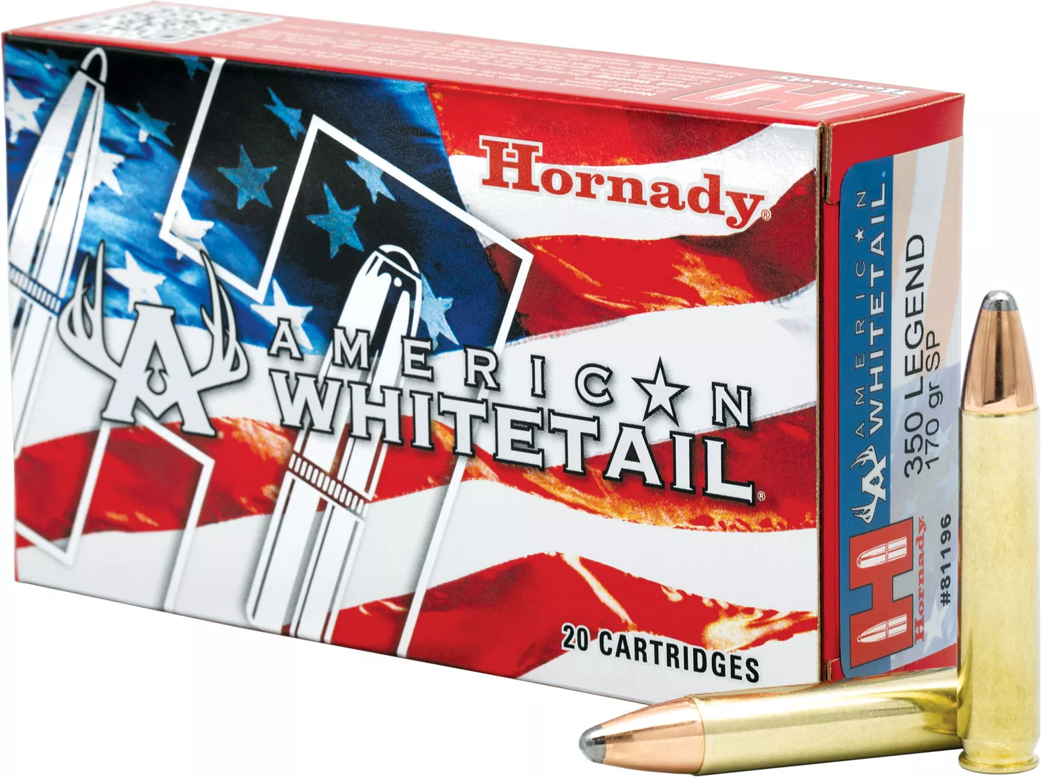 Hornady 81196 American Whitetail350Legend 170gr InterLock 20 Per Box/10 Case