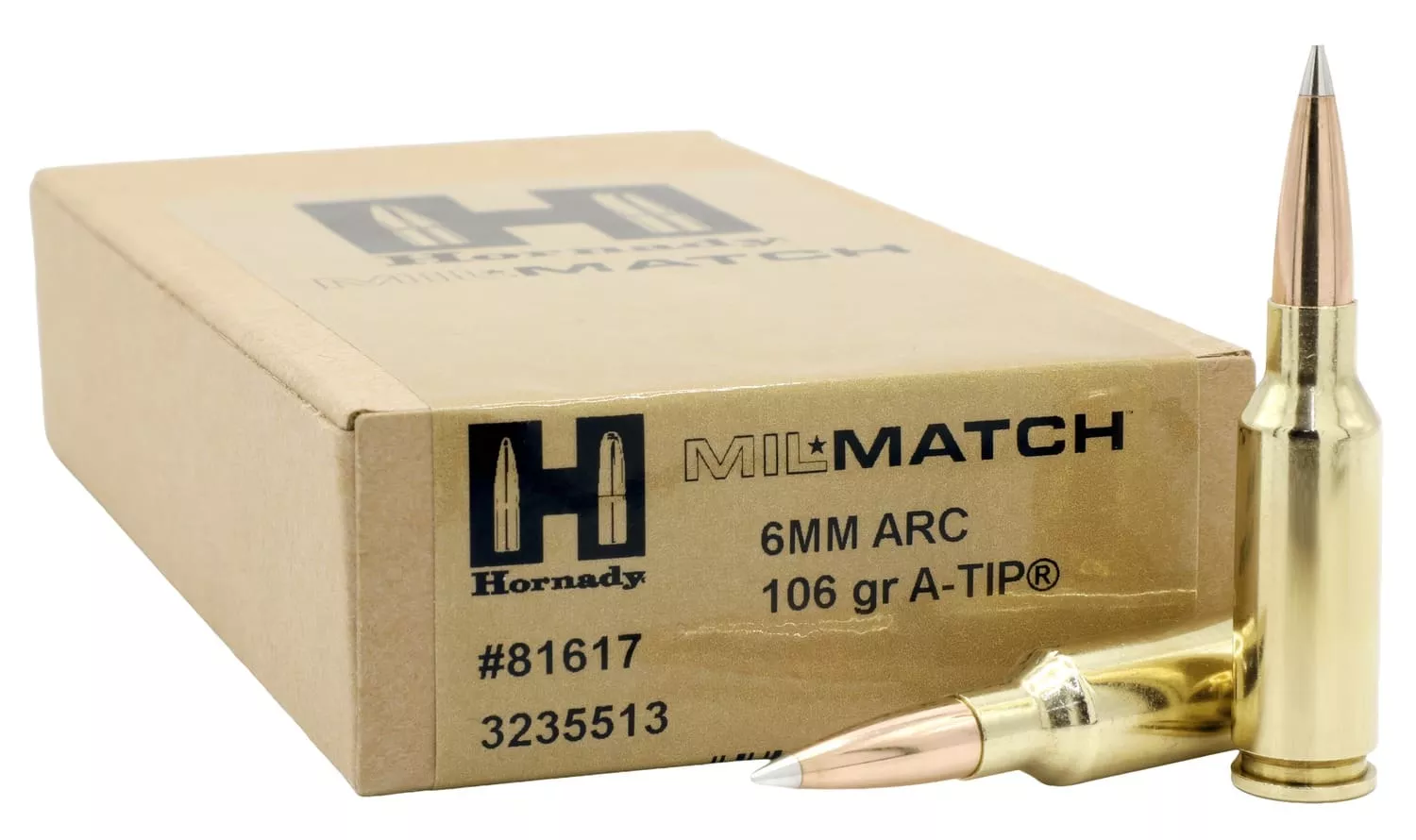 Hornady Mil-Match 6mm ARC 106gr A-Tip Match Ammo 20rd.