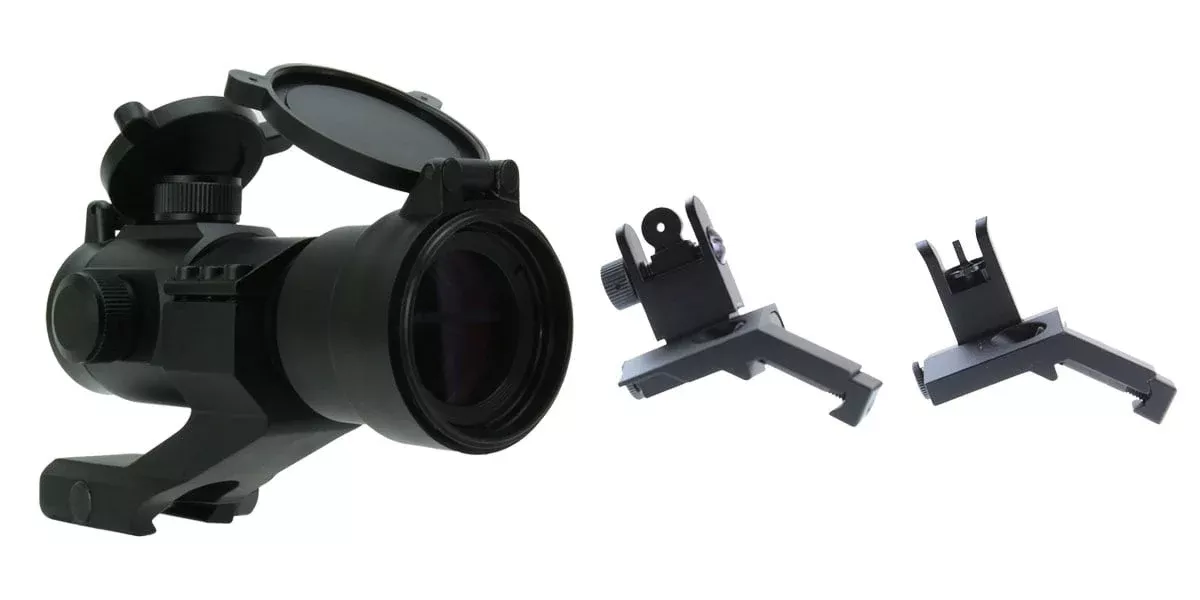 HR Combo Deal Offset Flip-Up Sights + TacFire Red Dot