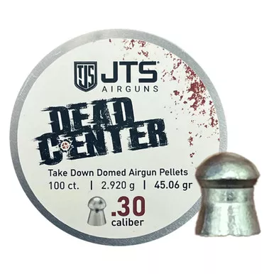 JTS Group Dead Center, 30 Caliber Pellets, Domed Tip, 45.06 Grain, 100 Per Tin JAC117