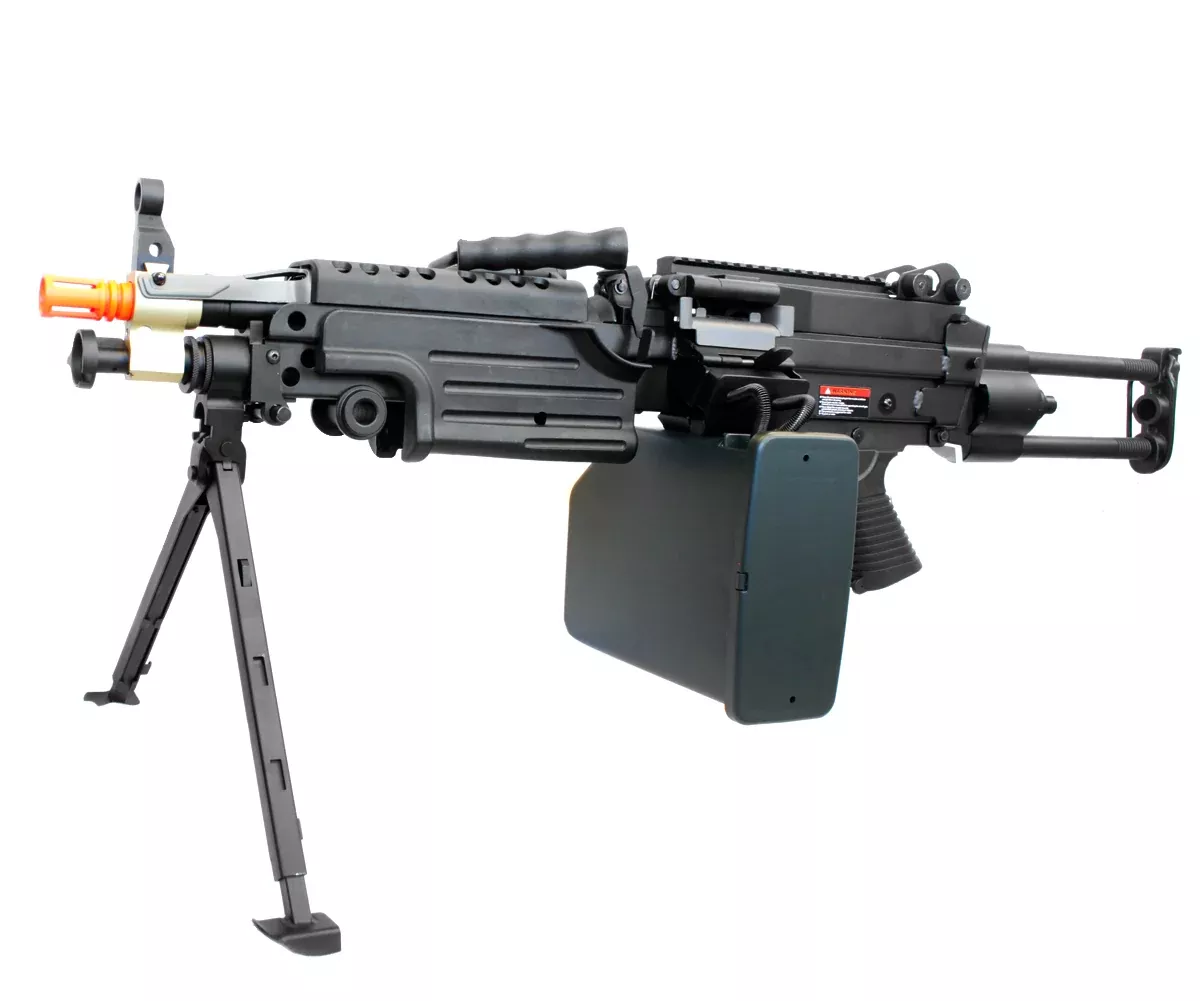 A&K Full Metal PARA M249 SAW Airsoft Machine Gun w/ Drum Magazine