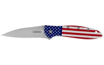 KERSHAW LEEK 3″ USA FLAG/SLV