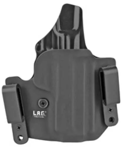 L.A.G. Tactical, Inc. Defender Series, OWB/IWB Holster, Fits S&W M&P Shield 380 EZ, Kydex, Right Hand, Black Finish 4062