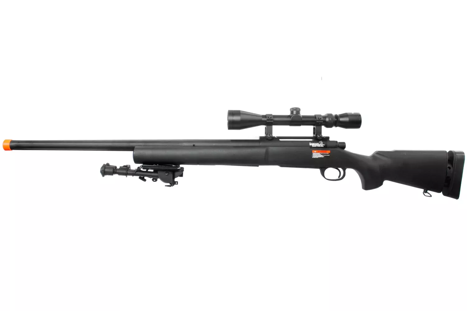 Lancer Tactical M24 Bolt Action Airsoft Sniper Rifle w/ Bipod & Scope - Black
