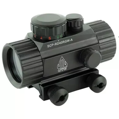 Leapers, Inc. - UTG SWATFORCE Red Dot Sight, Fits Picatinny, New Generation, 4", Red/Green Dot Sight, with Integral Picatinny Mounting Deck, Black SCP-RD40RGW-A