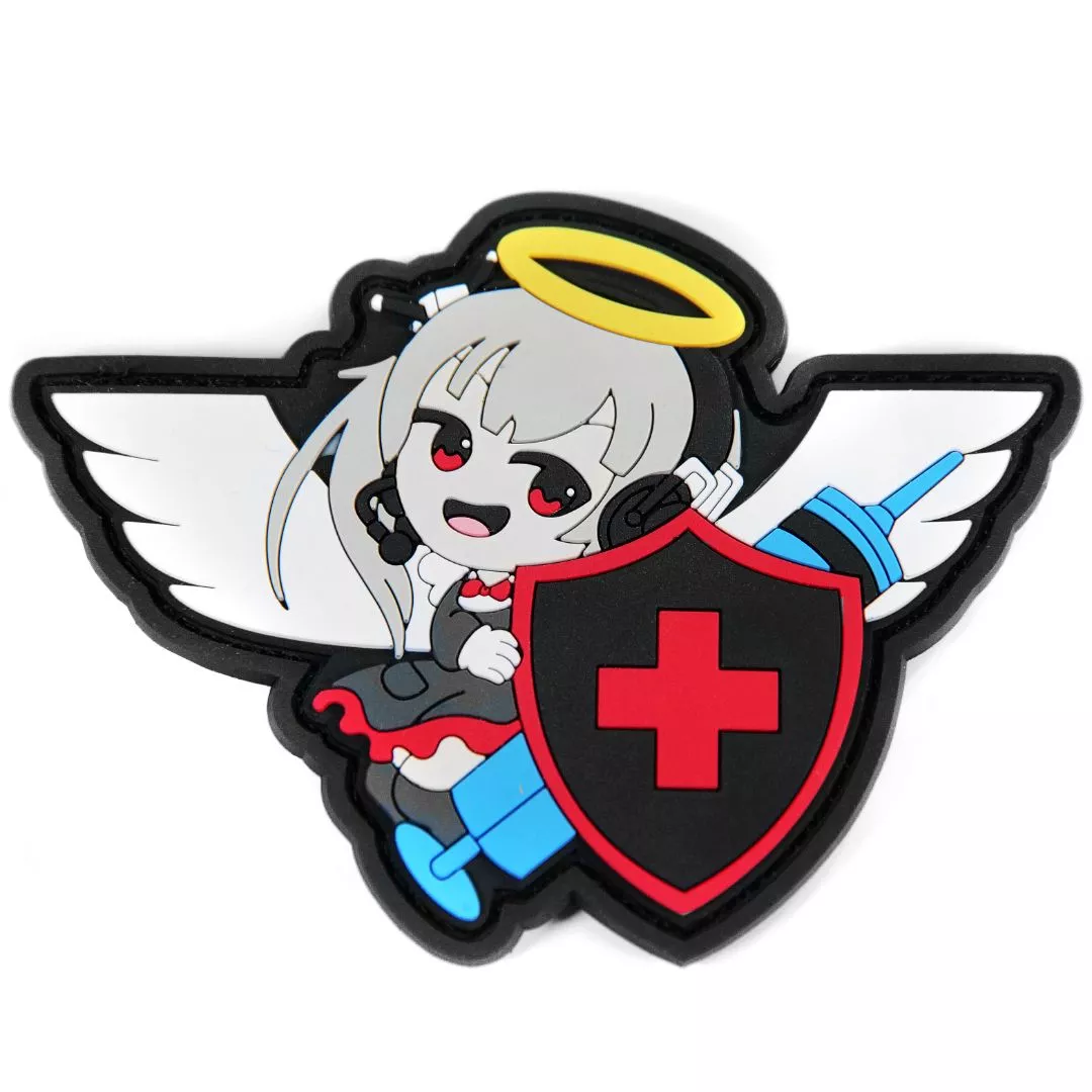 Medic Angel Tactical Anime Girl Medical Waifu Kawaii PVC Patch Hook and Loop