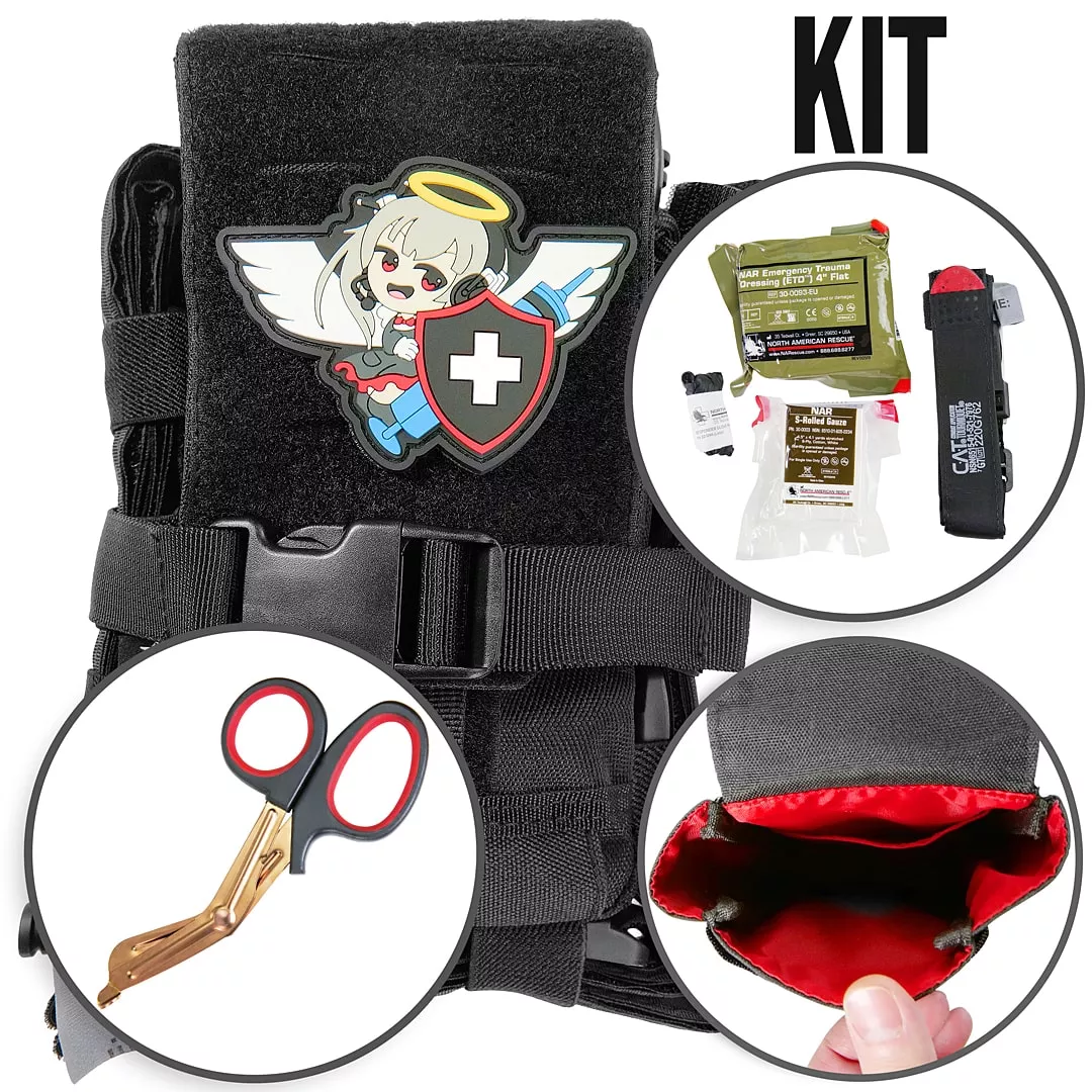 Medical KIT With IFAK Molle Pouch, Trauma Shears, NAR IPOK KIT, Medical Waifu Angel Patch