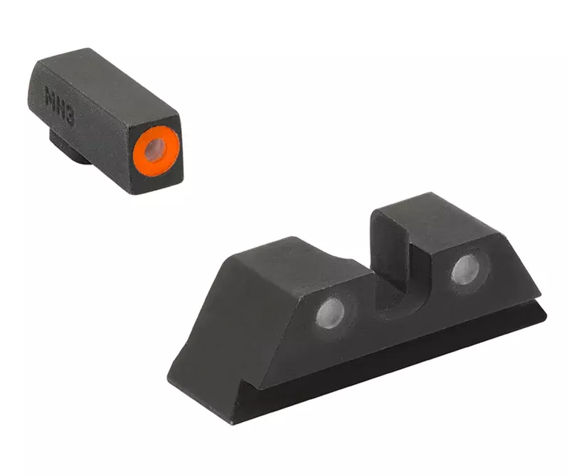 Meprolight USA 402243131 Hyper-Bright Green Tritium Orange Outline Front Sight-Green Tritium Black Outline Rear Sight Glock 17/17L/19/22