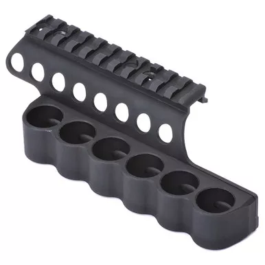Mesa Tactical Mesa Tactical SureShell Aluminum Shotshell Carrier with Rail for 6-12 Gauge Shotguns, Black (Part #90880)