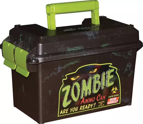 MTM Case-Gard AC50Z Ammo Can50Cal Rifle Black w/Zombie Green Accents Polypropylene