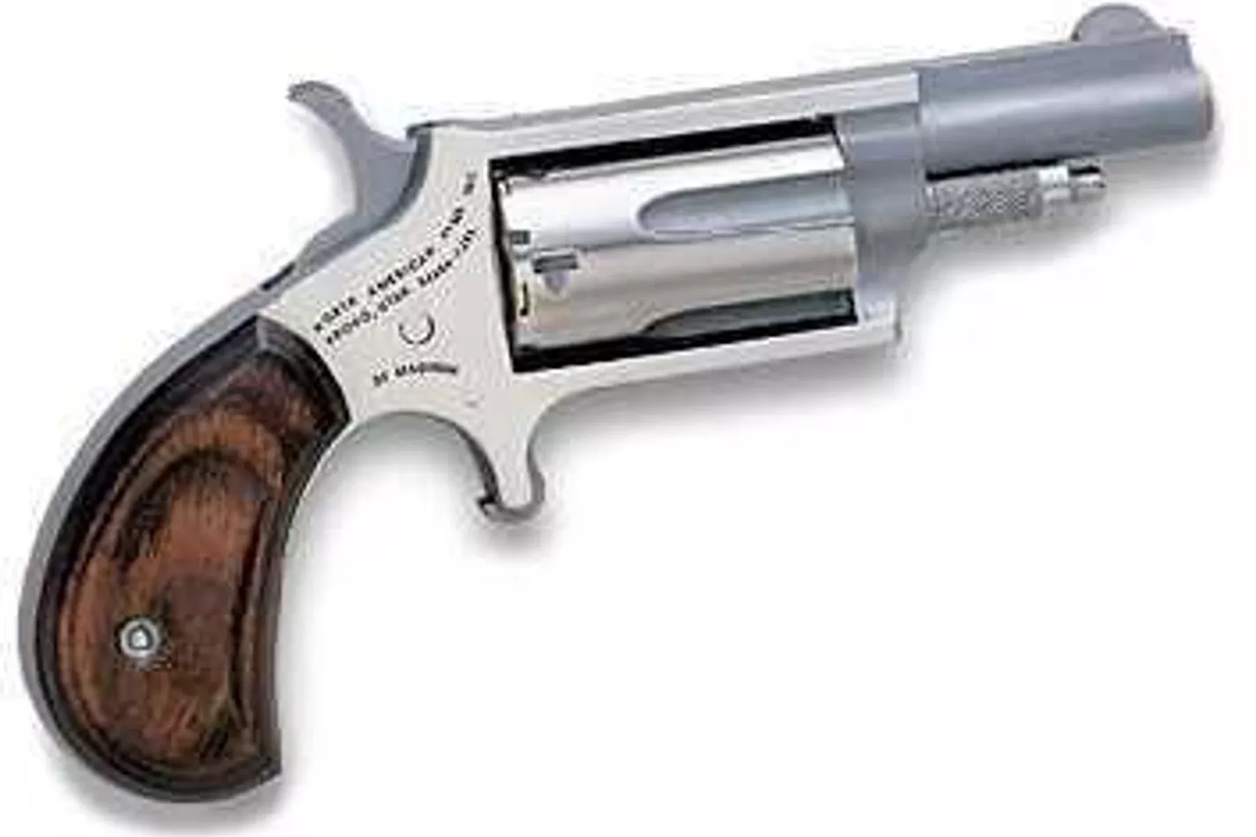 NAA 22M Mini Revolver Magnum 1.6" Barrel 5 Round Stainless Steel Rosewood Grip Blade Front Sight