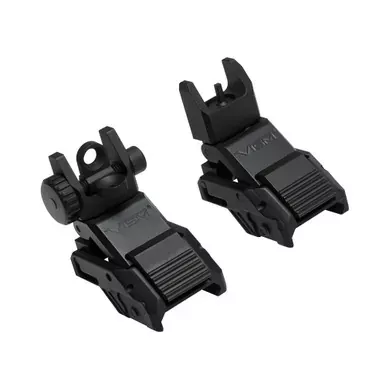NcSTAR Pro Series Flip-Up Sights, Front and Rear, Fits Picatinny, Matte Finish, Black VMARFLC