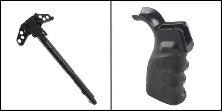Omega Deals Ambidextrous Charging Handle + Storage Grip Bundle