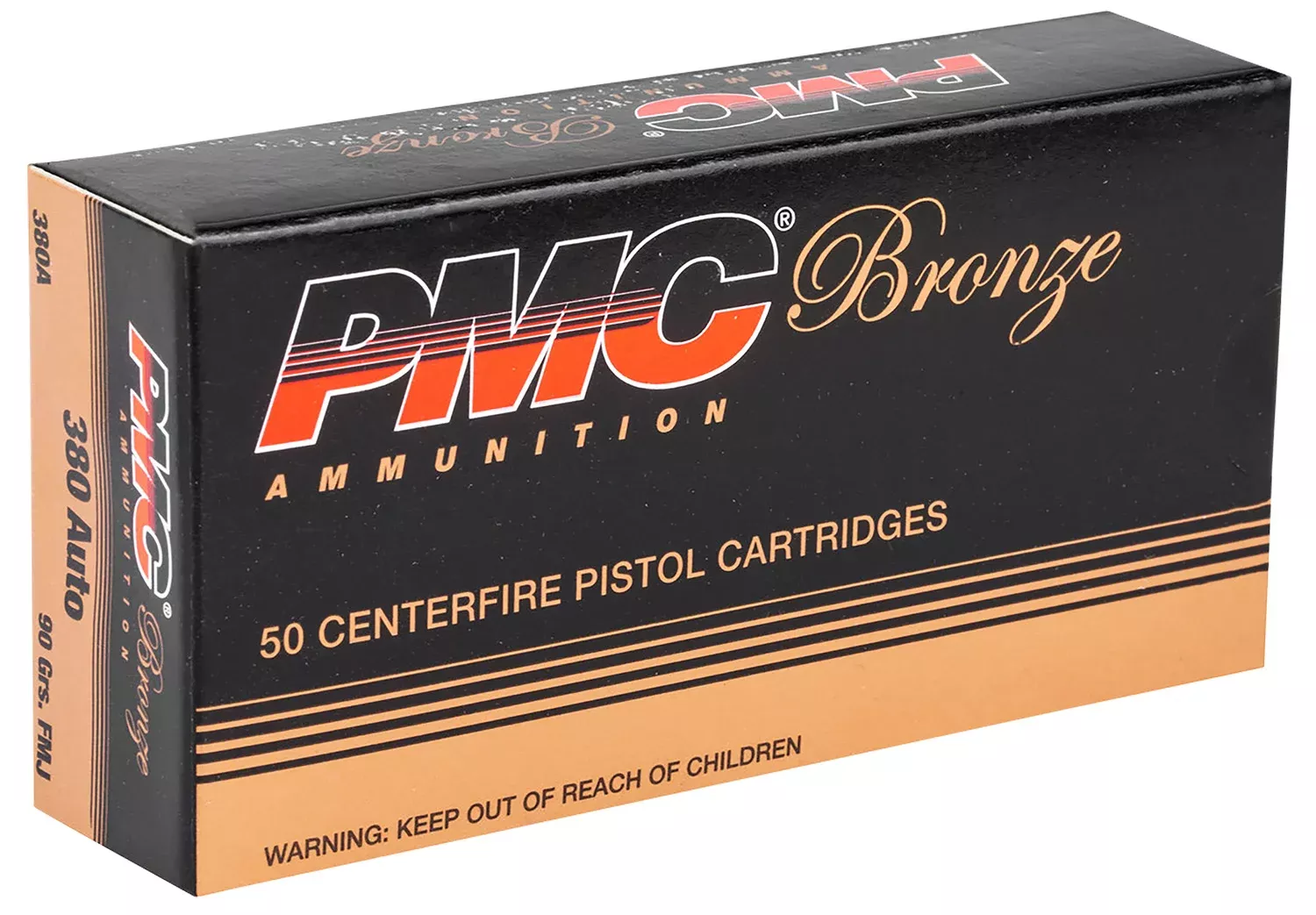 PMC 380A Bronze380ACP 90gr Full Metal Jacket 50 Per Box/20 Case