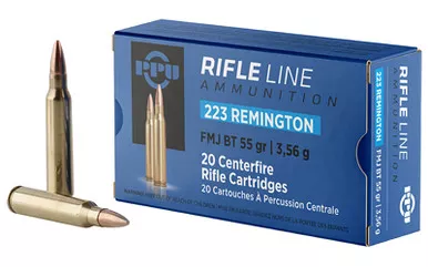 Prvi Partizan Prvi Partizan PPU 223 Remington 55-Grain FMJ Boat Tail Rifle Ammunition - 20 Rounds per Box