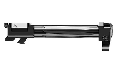 Radian Weapons RAMJET Fluted Barrel with AFTERBURNER Muzzle Brake, 9MM, Radianite Finish, Black/Gray, INTRA-LOK Mounting System, Fits Glock 19 Gen 5 R0875