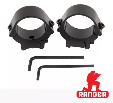 Ranger Tikka T3/T3x Black Rings: 30mm Medium