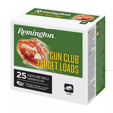 Remington Gun Club, Target Loads, 12 Gauge, 2.75", 3 Dram, #8, 1 1/8 oz, Shotshell, 25 Round Box 20234
