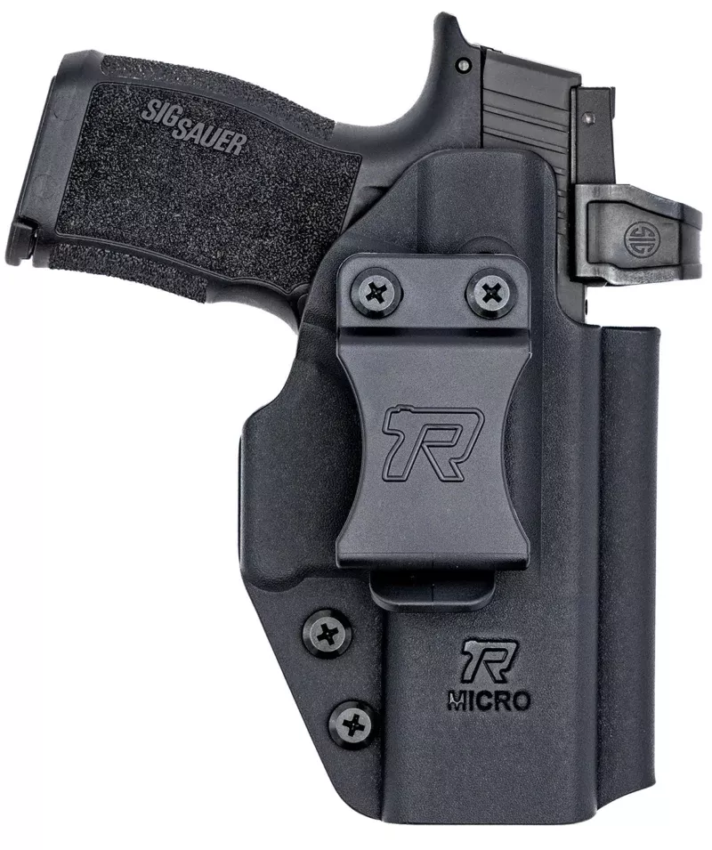 Rounded Gear RGUNVRSLCMPCTBLK Universal Kydex IWB Black Kydex Belt Clip Fits Compact Sized Handguns Right Hand