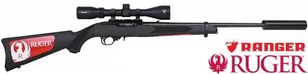 Ruger 10/22 with 3-9×42 Ranger Scope & Silencer