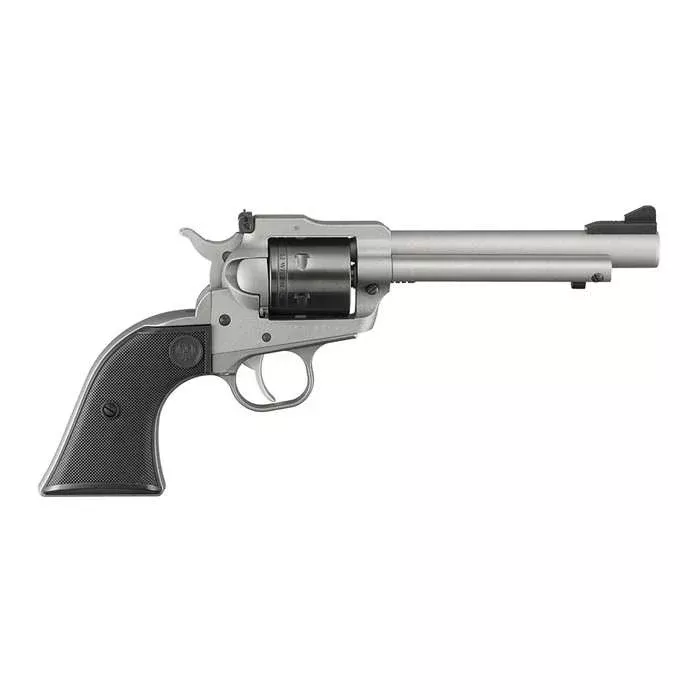 Ruger 2033 Super Wrangler 22 LR/22 WMR 6 Shot 5.50" Silver Cerakote Barrel & Frame, Black Cylinder w/Black Checkered Polymer Grips