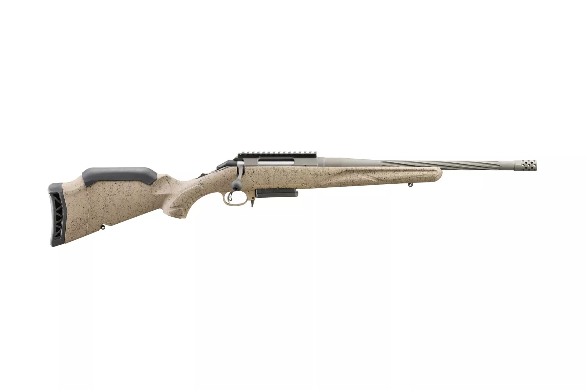 Ruger American Ranch II Gen II 16.1″ 308 Win 3+1 Bolt-Action Rifle – FDE/Cobalt – 46929