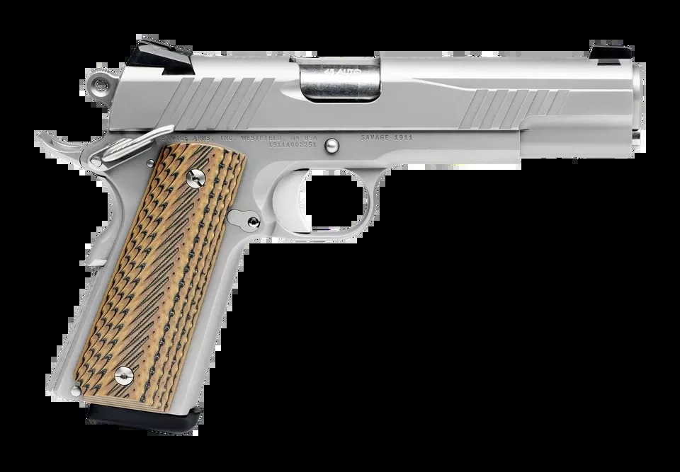 Savage Arms 67202 1911 Government 45 ACP Stainless Steel Pistol with Ambidextrous Features