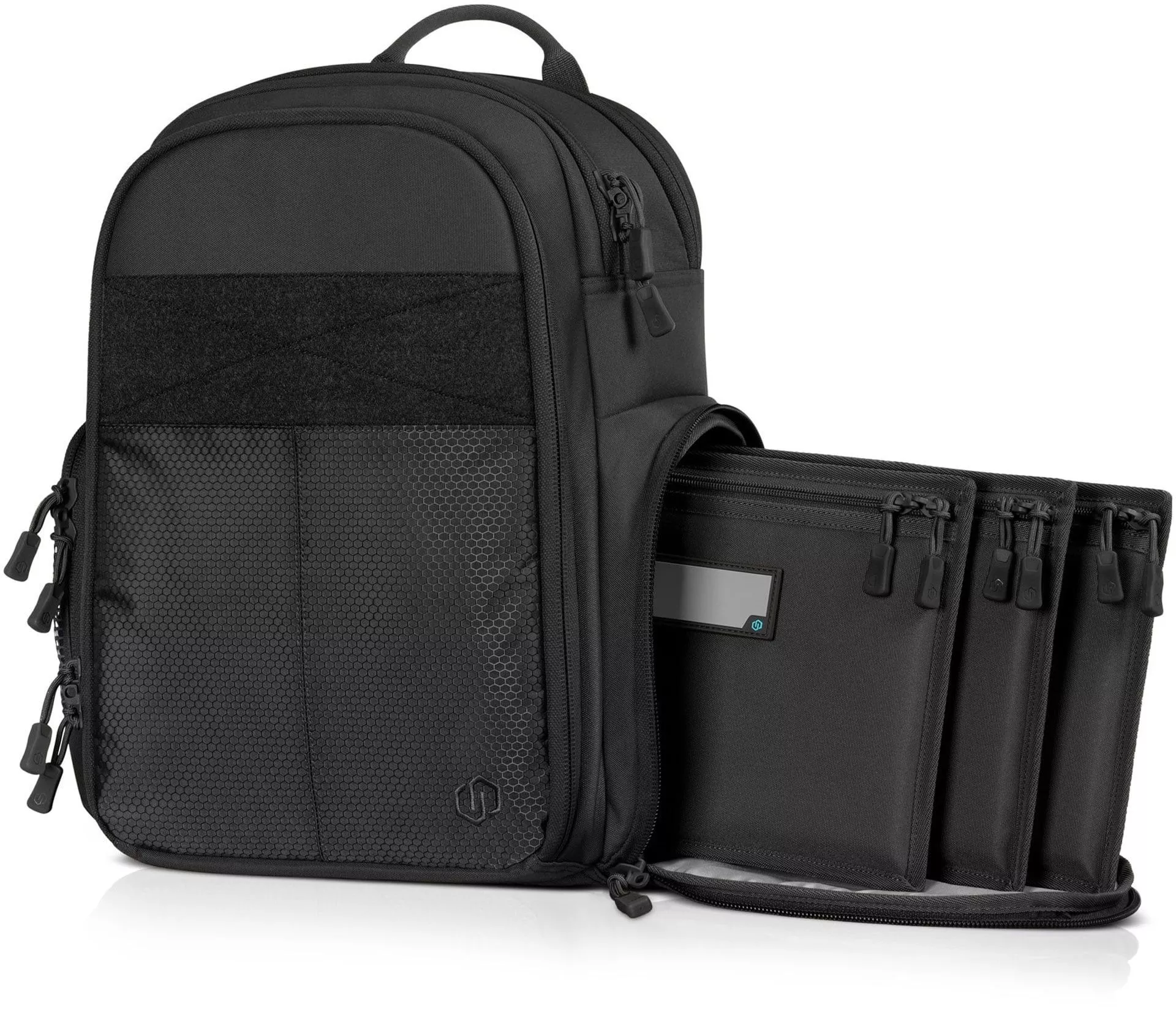 Savior Equipment SEMA Compact Backpack w/ 3 Pistol Cases – Black – BP-CPSEMA-WS-BK