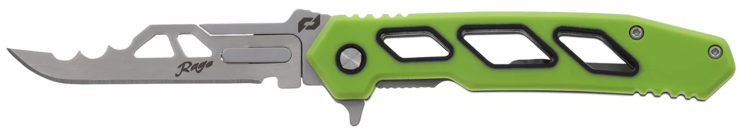 Schrade 1197645 Isolate Enrage 7 2.60" Folding Scalpel Plain Satin 420A Steel Blade, 4.25" Green Non-Slip Carbon Fiber Handle, Includes Blade Removal Tool/Case/Sheath/