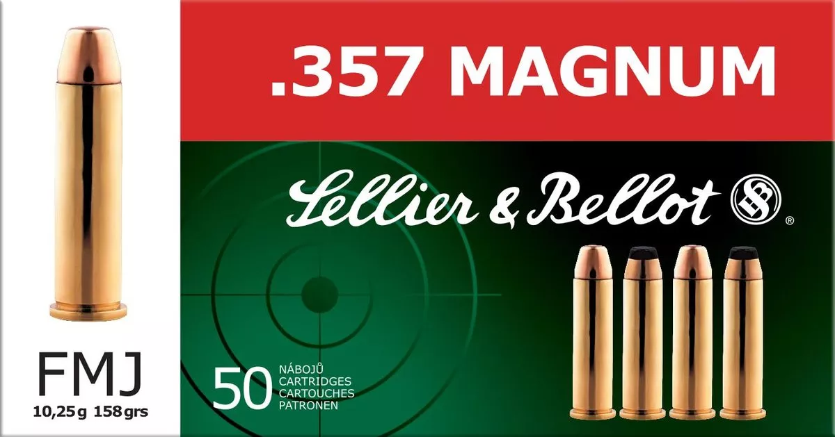 Sellier & Bellot Pistol & Revolver Ammo .357 Mag 158 gr FMJ 50/ct