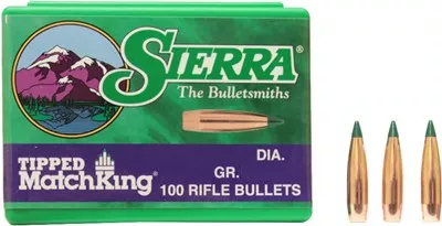 SIERRA BULLETS .22CAL .224 – 77GR TIPPED MATCH KING 100CT