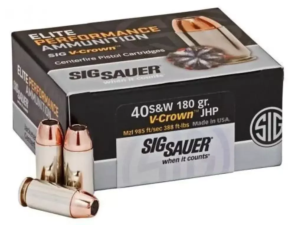 Sig Sauer E40sw250 40 s w V-crown Hollow Point Ammunition for Defense
