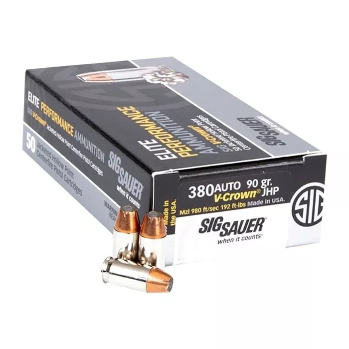 SIG SAUER, INC. – 380 Auto 90gr V-Crown Jacketed Hollow Point 20/Box Quantity Discount PriceAdd To Favorite