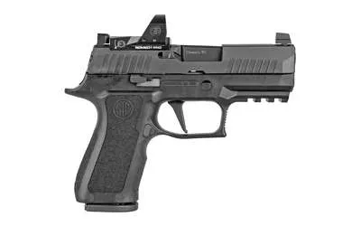 Sig Sauer, P320, X-Compact, Striker Fired, Semi-automatic, Polymer Frame Pistol, 9MM, 3.6″ Barrel, Nitron Finish, Black, Modular X Grip, XRAY3 Night Sights w/R2 Base Plate, 15 Rounds, XSeries Flat Trigger, ROMEO1 PRO, 2 Magazines