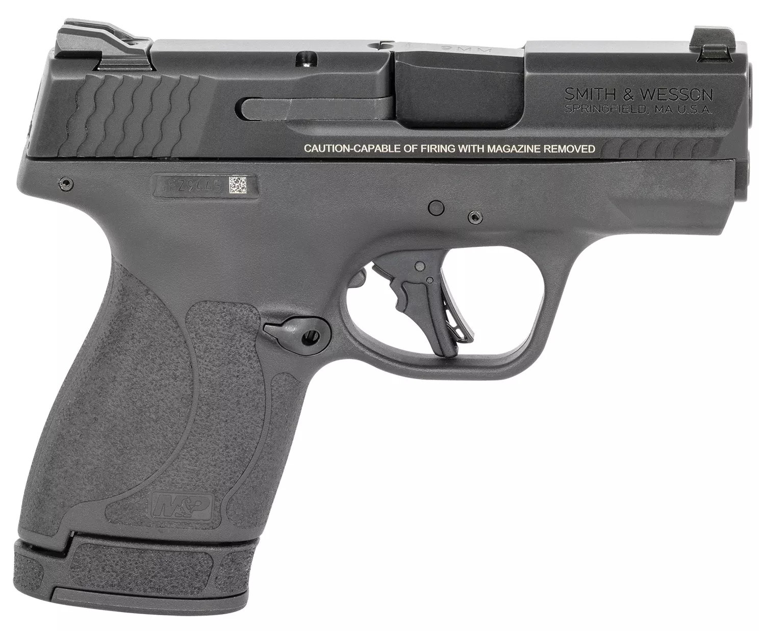 Smith & Wesson 13246 M&P Shield Plus Micro-Compact Frame 9mm Luger 13+1, 3.10″ Black Armornite Stainless Steel Barrel & Serrated Slide, Matte Black Polymer Frame,Thumb Safety