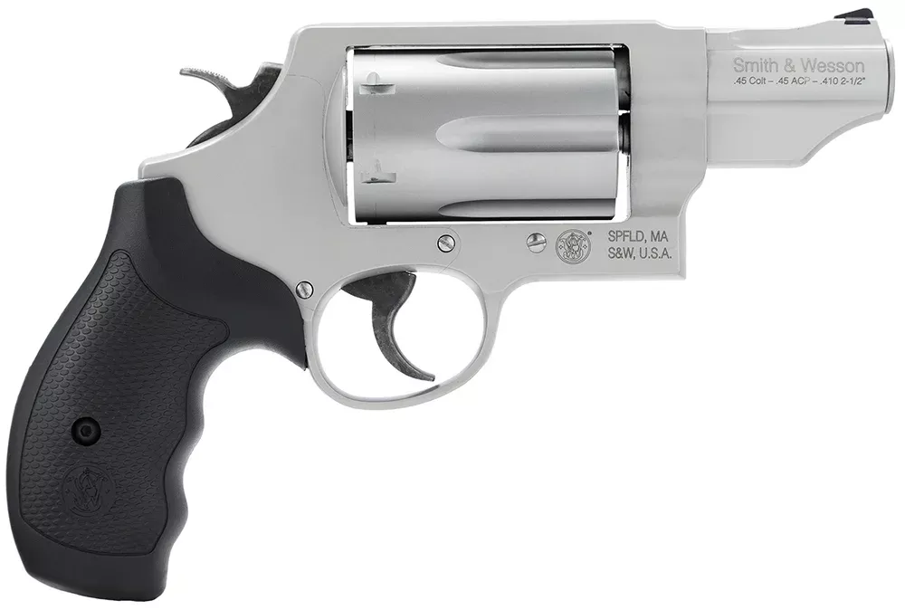 Smith & Wesson 160410 Governor45 Colt (LC) Or 2.50" 410 Gauge, 2.75" Stainless Barrel, 6rdStainless Cylinder, Matte Silver Scandium Alloy Z-Frame, Black Polymer Grip