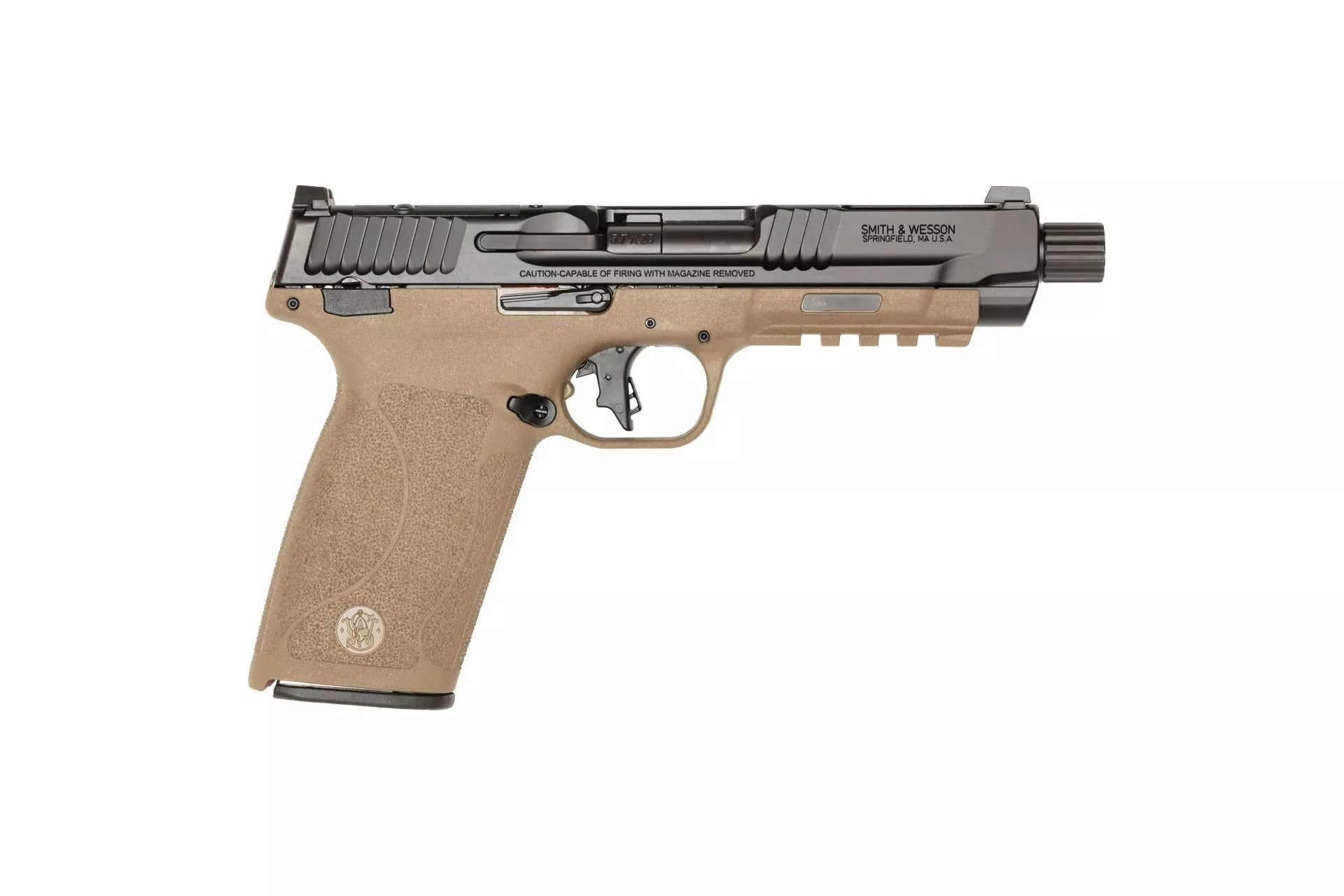 Smith & Wesson M&P 5″ 5.7x28mm 22rd Full Size Semi Auto Pistol – FDE Two-Tone/Threaded – 14078