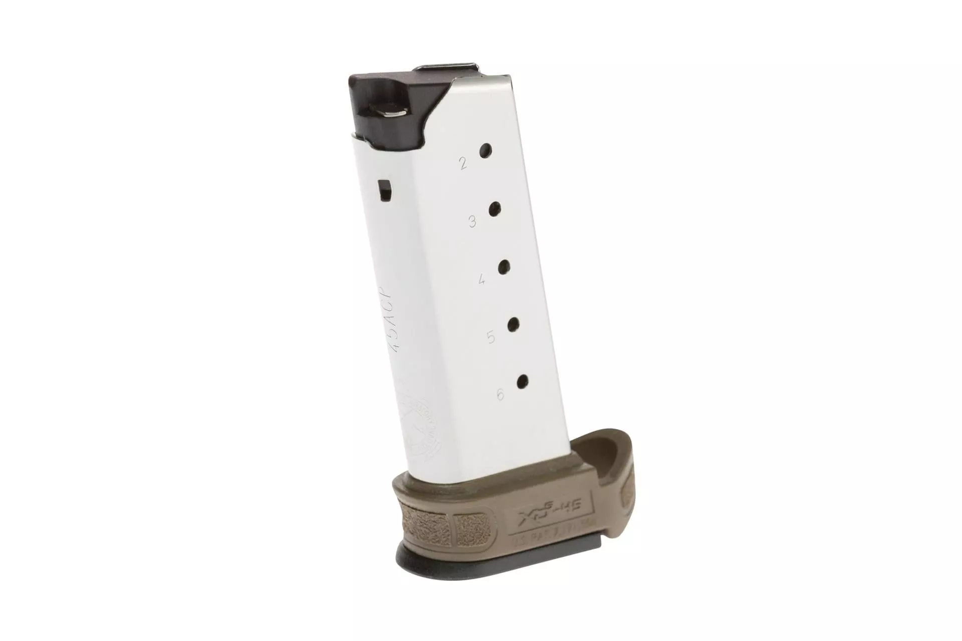 Springfield Armory XD-S Mod.2 .45 ACP 6-Round Magazine with Mod.2 FDE X-Tension Sleeve – XDSG5006FDE