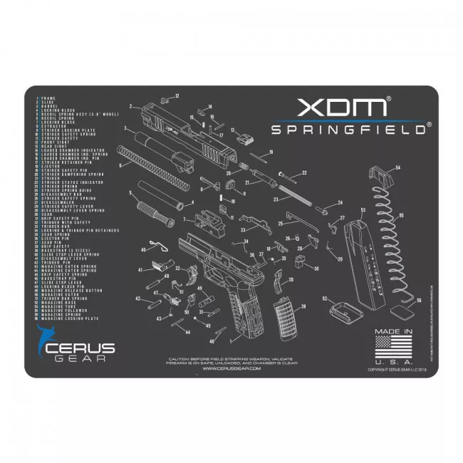 Springfield ARMORY XDM CLEAING MAT - 11" X 17"