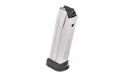 Springfield, Magazine, 9MM, 20 Rounds, Fits Springfield XDME, with Black Finger Rest, Stainless, Silver