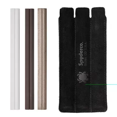 Spyderco Profile Stone Set, 3 Knife Sharpening Stones, 8" Long, Ceramic and Cubic Boron Nitride Construction, Includes Pouch 701MFCBN