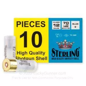 STERLING AMMO 12GA 2 3/4′ TORNADO SLUG 10 ROUND BOX – AMAZING DEAL!